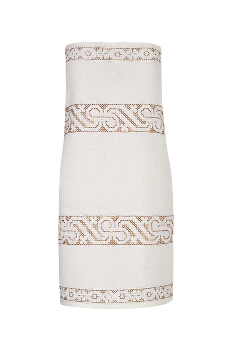 WHITE HANDMADE EMBROIDERD MINI DRESS - CULT MIA