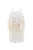 White Jelly Fish mini dress by Valenciani, featuring a stylish, fitted design perfect for summer or casual outings.