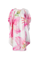 Multicolor balloon mini dress by Valenciani featuring a playful, voluminous silhouette and vibrant fabric, perfect for summer events.
