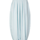 Sky blue balloon pants by Valenciani, featuring a relaxed fit and lightweight fabric, shown on a model.