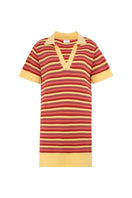 Vorn Design Vallarta mini dress in sunrise color, casual sleeveless style with floral pattern on lightweight fabric.