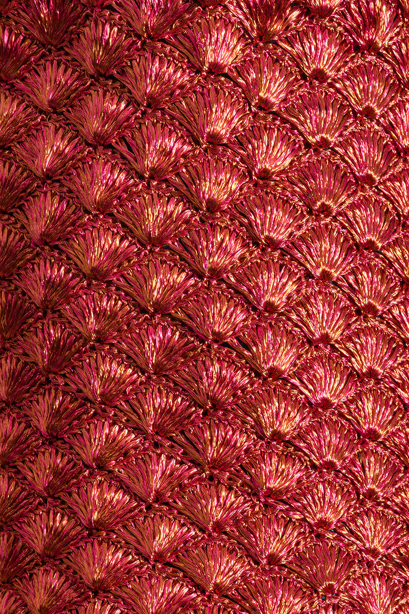 Verdi copper and magenta seashell shoulder bag with textured design, stylish accessories for casual or evening wear.