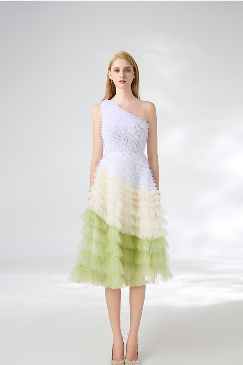 PASTEL MIX OFF-SHOULDER MIDI DRESS - CULT MIA