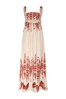 DUMA&CO LINDE Maxi Dress in vibrant floral print, flowing fabric, sleeveless design, perfect for summer occasions.