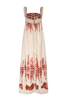 Linde maxi dress by DUMA&CO featuring a flowing fabric, V-neckline, and floral pattern ideal for summer wear.