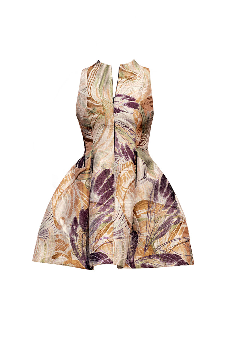 Andrea Iyamah Venti Jacquard mini dress in vibrant print with intricate jacquard pattern, stylish and eye-catching for any occasion.