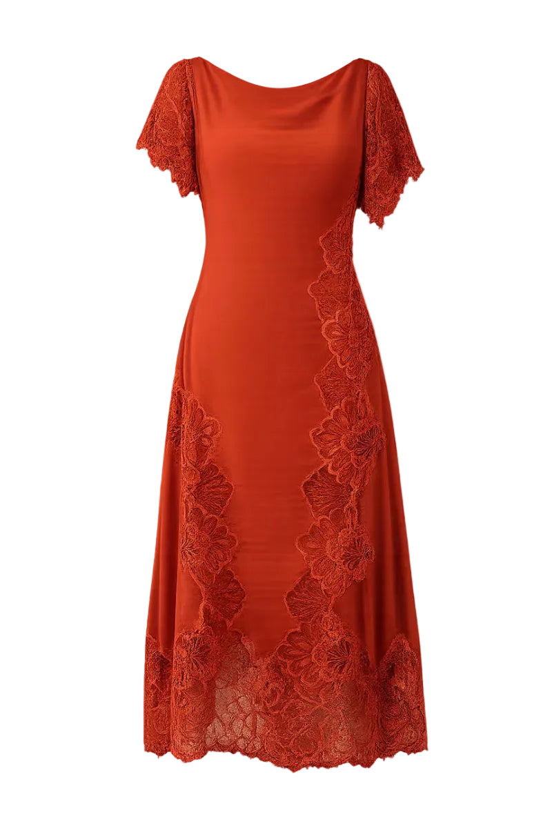 MAR DRESS IN BURNT ORANGE