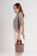 Brown Mara Brazil VIDA top handle bag with sleek design and sturdy handles, perfect for everyday use.
