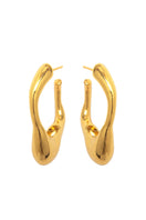 Gold VOLAR hoop earrings by Eugenia Ospina featuring sleek, minimalist hoop design with a polished finish.