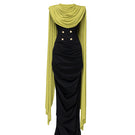 Black Volley dress by Jenny K Tran featuring a sleek gown design with pebbled texture and elegant silhouette.