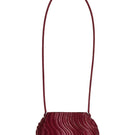 Touchless plum shoulder bag with long strap, stylish and versatile for everyday use, shown in the product image.