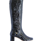 Terry de Havilland Val Gloss Black boots with shiny black patent leather and pointed toes, stylish and sleek footwear.