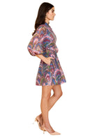 Mestiza New York Valencia mini dress in vibrant fabric, sleeveless design, and above-knee length for chic summer style.