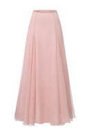 Pink Valencia maxi skirt by Nana Jacqueline displayed on a model, featuring flowing fabric and elegant design.