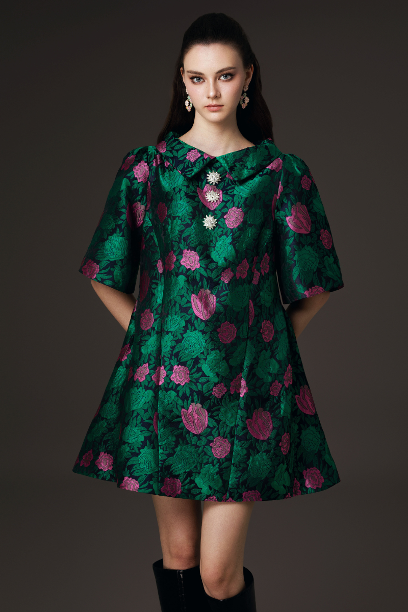 PETER PAN COLLAR A-LINE MINI DRESS - CULT MIA
