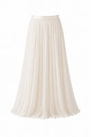 Nihan Peker Valentina maxi skirt in vanilla color, flowing fabric with a relaxed fit and elegant design.