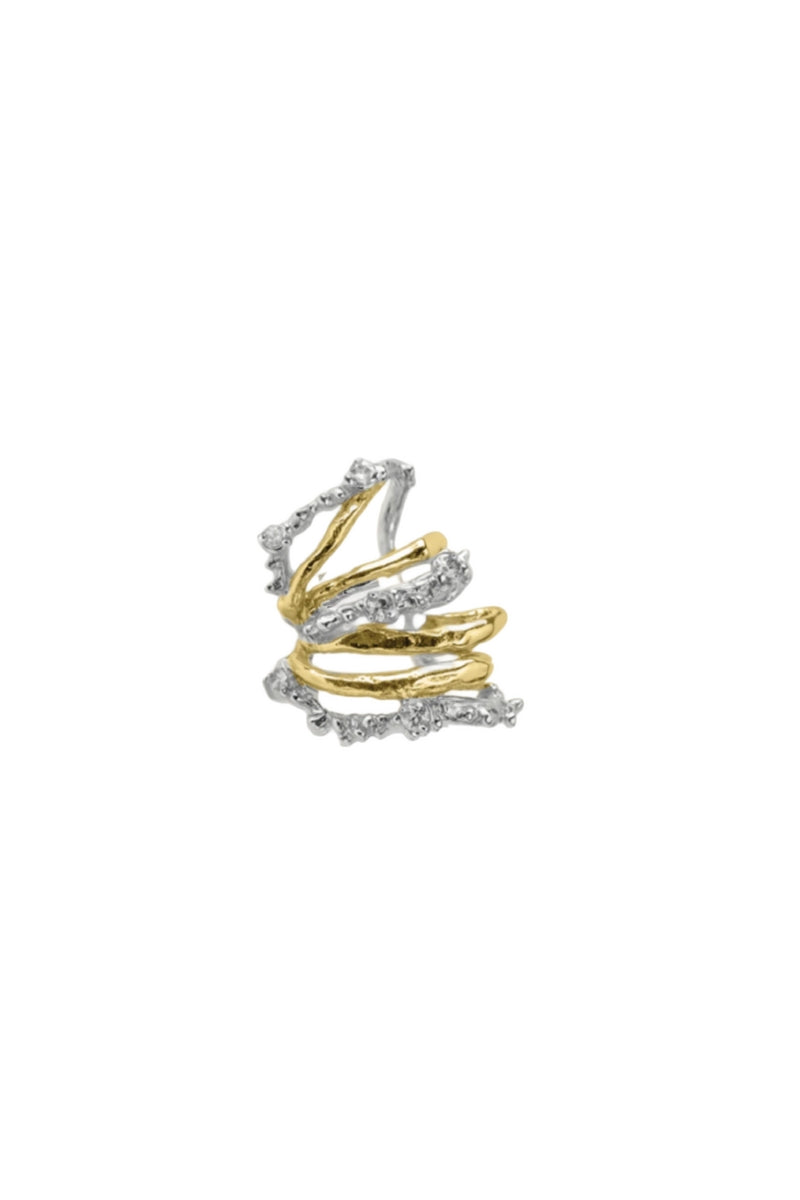 Jude Benhalim vault earcuff earring with mixed metal design, stylish and modern jewelry accessory for pierced ears.
