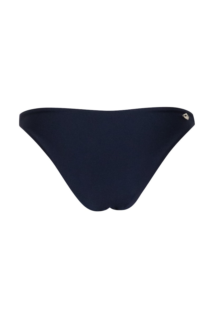 Night blue Baobab Vera bikini bottom shown with side ties and smooth fabric for a stylish swimwear look.