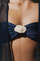 Baobab Vera Bikini Top in night blue with adjustable straps and supportive design, perfect for summer swimwear.