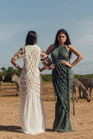 Kasia Kulenty VERRA nude maxi gown with elegant flowing fabric, perfect for formal occasions or evening wear.