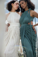 Kasia Kulenty VERRA nude maxi gown with elegant flowing fabric, perfect for formal occasions or evening wear.
