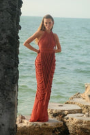 Kasia Kulenty Vera gown in Terra, a stylish maxi dress with flowing fabric and elegant design, perfect for special occasions.