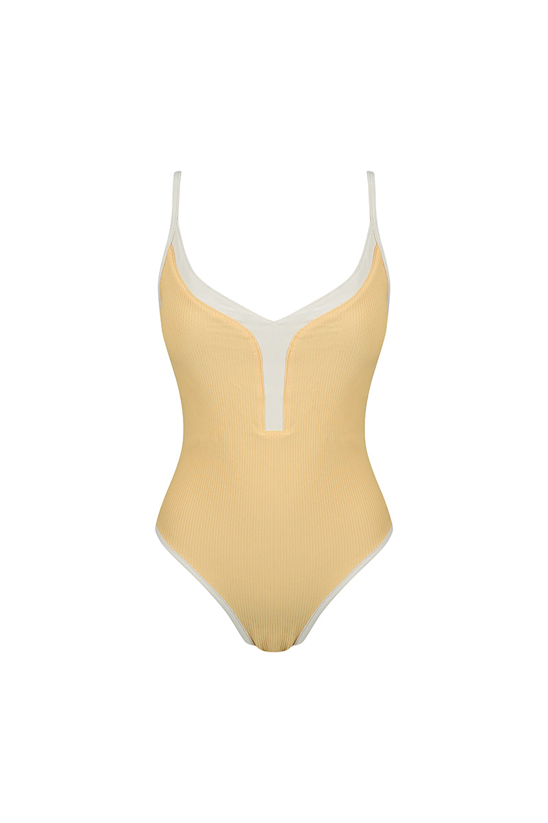 VERA SWIMSUIT IN LEMON AND IVORY - CULT MIA