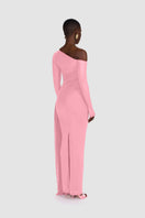 Pastel pink Verella Maxi Dress by BBXBRAND, flowing long dress with a soft, elegant design and sleeveless style.