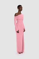 Pastel pink Verella Maxi Dress by BBXBRAND, flowing lightweight fabric, perfect for summer or casual occasions.