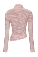Nana Jacqueline Verena pink top shown from the back, featuring a stylish, fitted design with a smooth fabric finish.