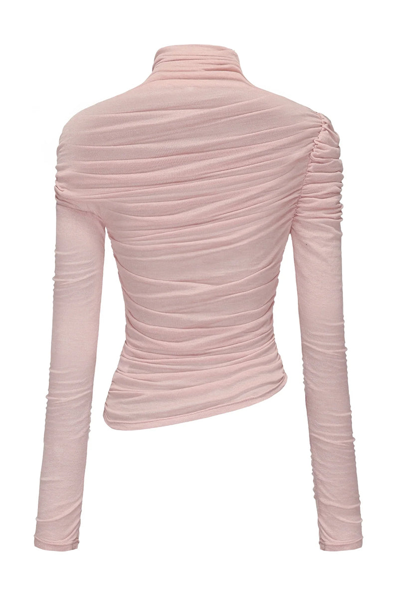 Nana Jacqueline Verena pink top shown from the back, featuring a stylish, fitted design with a smooth fabric finish.