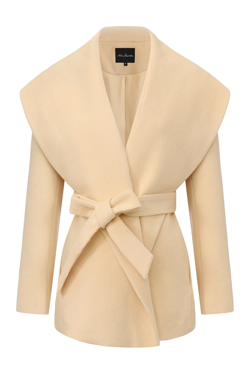 VICTORIA BOW COAT IN YELLOW