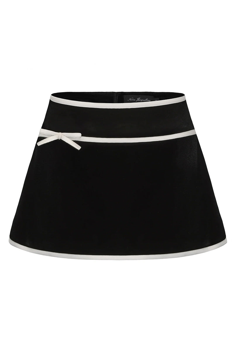 VICTORIA VELVET SKIRT IN BLACK