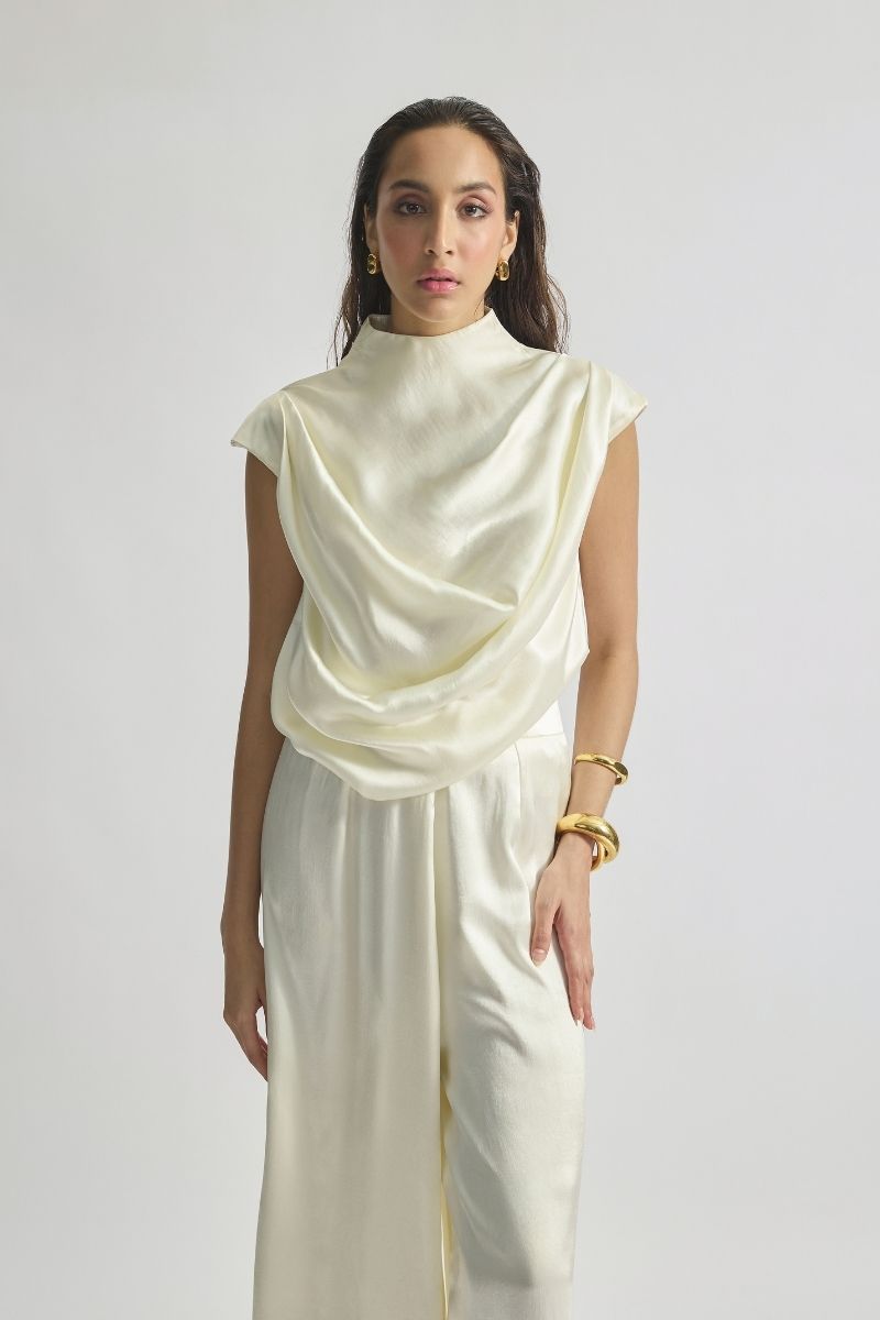 Deme by Gabriella CULT MIA X DEME co-ord jumpsuit in vibrant fabric, featuring a stylish, fitted silhouette and wide-leg pants.