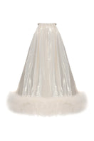 Nana Jacqueline Viola fur mini dress shown from the back, featuring plush fur fabric and stylish fit for trendy mini dress style.