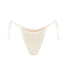 White pearl glossy bikini bottom by Suncillo, featuring a sleek, shiny design and smooth fit for stylish beachwear.