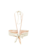 White pearl VIRNA glossy bikini top by Suncillo featuring a sleek, fitted design with adjustable straps.