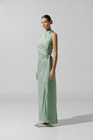 Baobab Vitto maxi dress in jade, flowing sleeveless design with a relaxed fit, perfect for casual or summer wear.