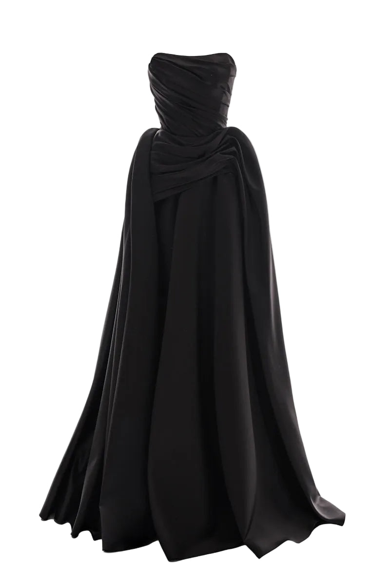 black strapless long sleeve dress Long Sleeve Strapless Prom Ball Gown: Eureka 9505G Slate Blue / XSmall