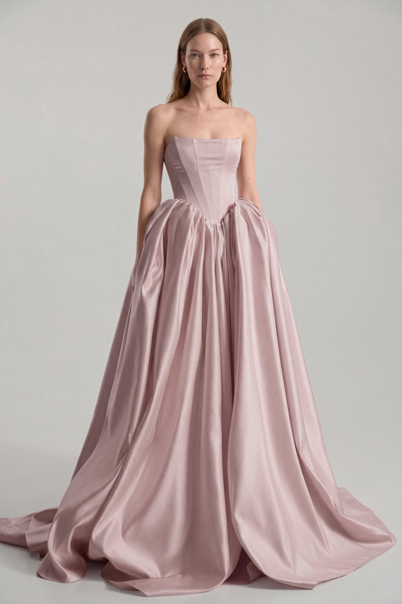 فستان فيسنا باللون البودرة