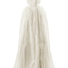 Elegant pale off-white gown by Monetre featuring flowing fabric and sophisticated design, perfect for formal occasions.