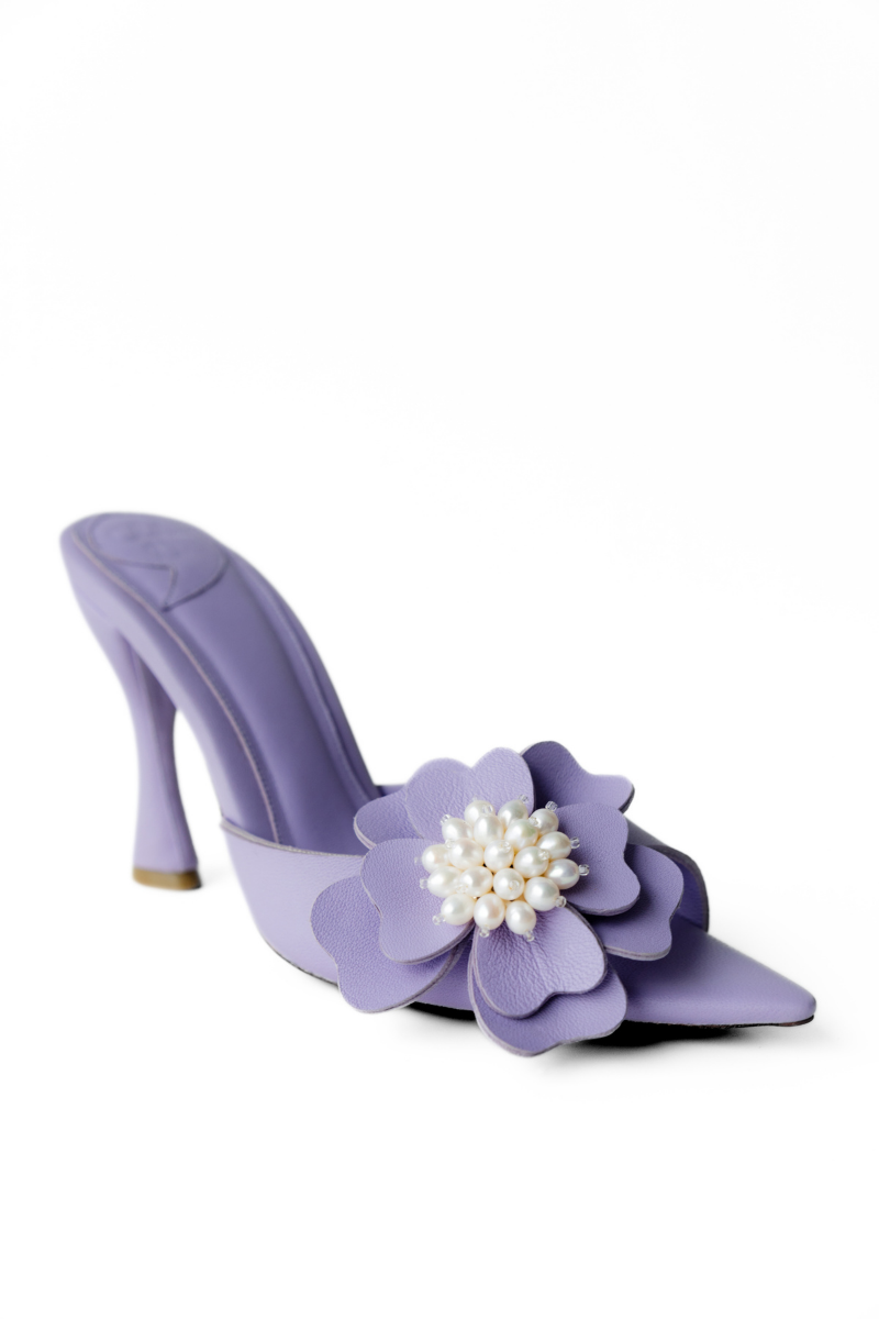 Christin Wu Wendy heels featuring a stylish periwinkle color with sleek design and elegant ankle strap.