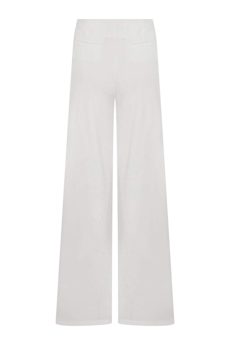 Tagg wide leg stretch cotton pants featuring a relaxed fit, high waist, and soft fabric for comfortable everyday wear.