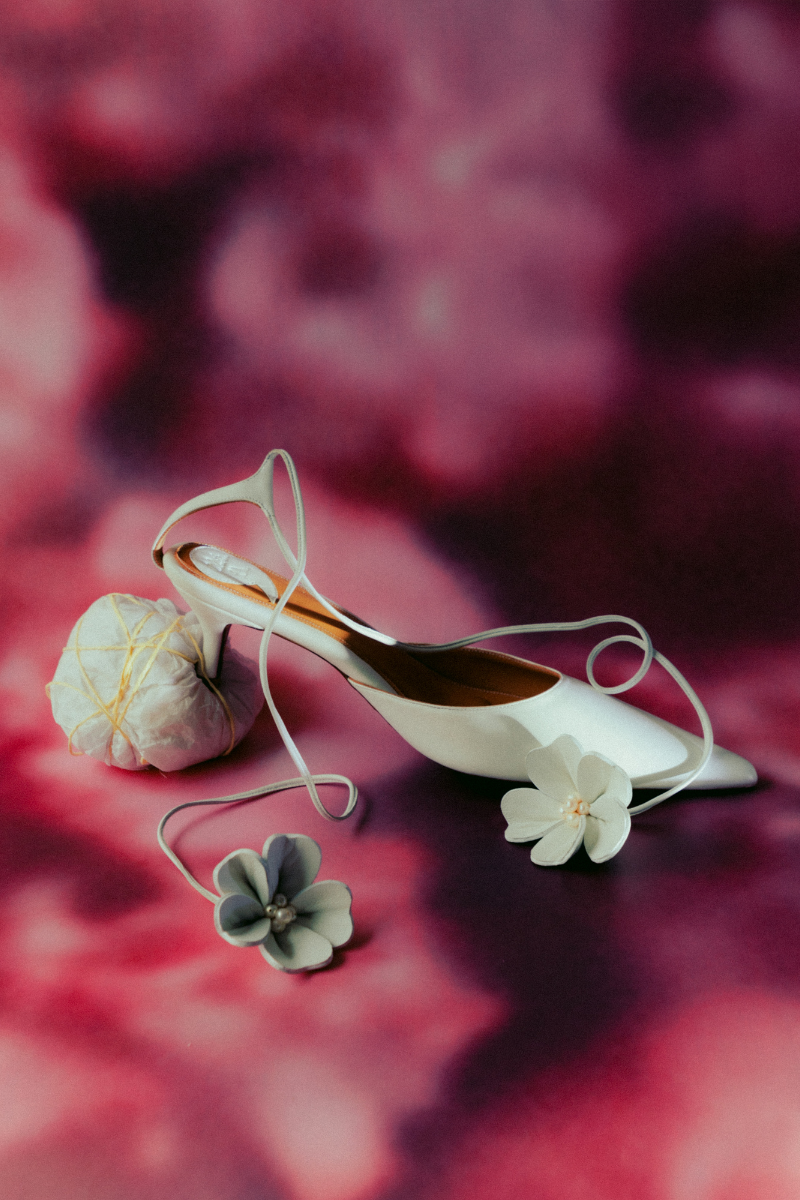 Christin Wu Willow Heels featuring elegant jasmine-inspired design and stylish heel silhouette.