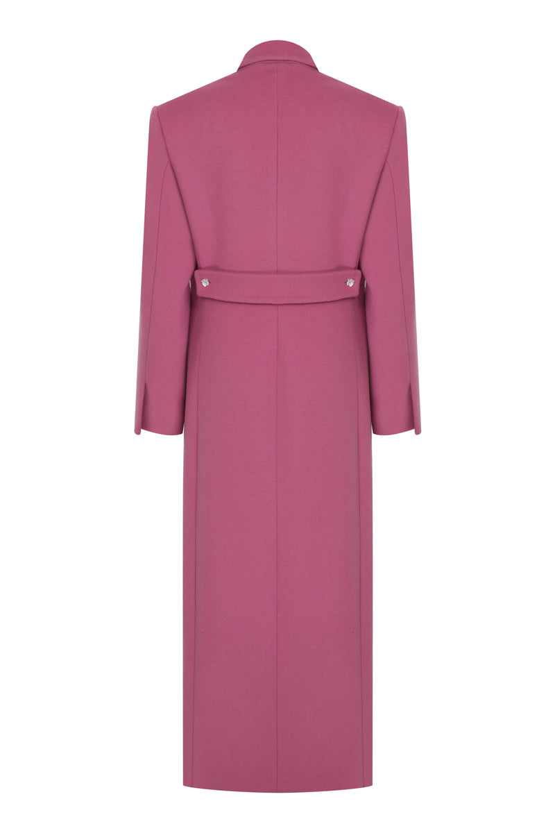 Tagg wool coat with side slit, stylish winter outerwear featuring a classic design and tailored fit