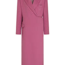 Tagg wool coat with side slit, stylish and warm outerwear, featuring a tailored fit and classic design in neutral fabric.