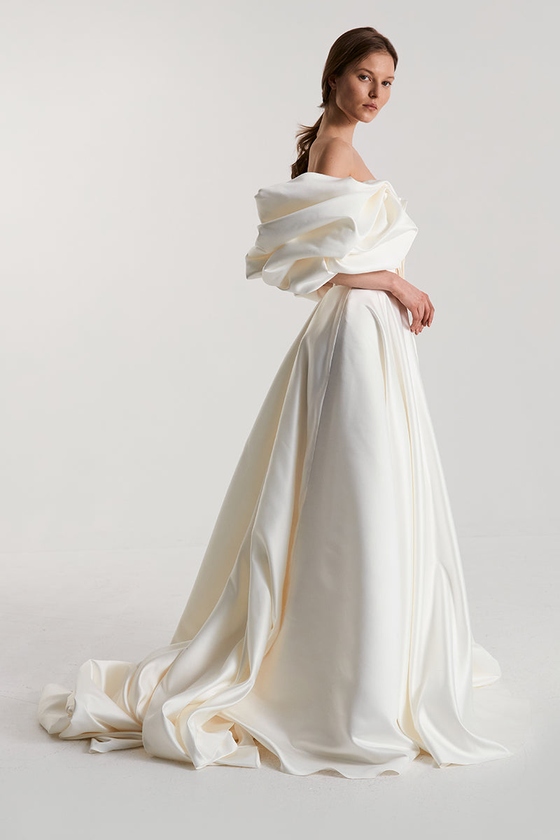 OFF-WHITE VOLUME SCULPTED GOWN - CULT MIA