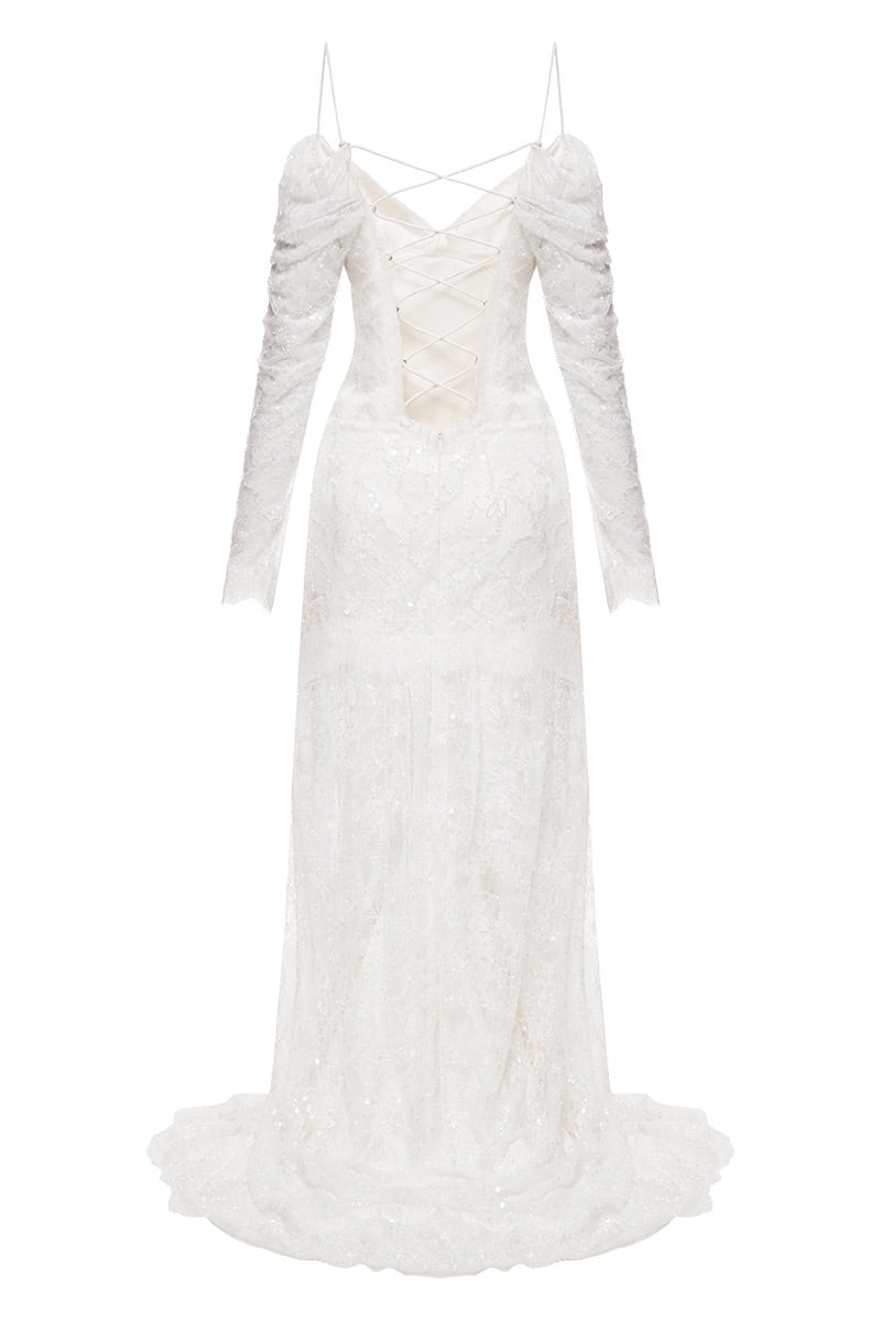 CELESTA DRESS SATIN IN WHITE - CULT MIA