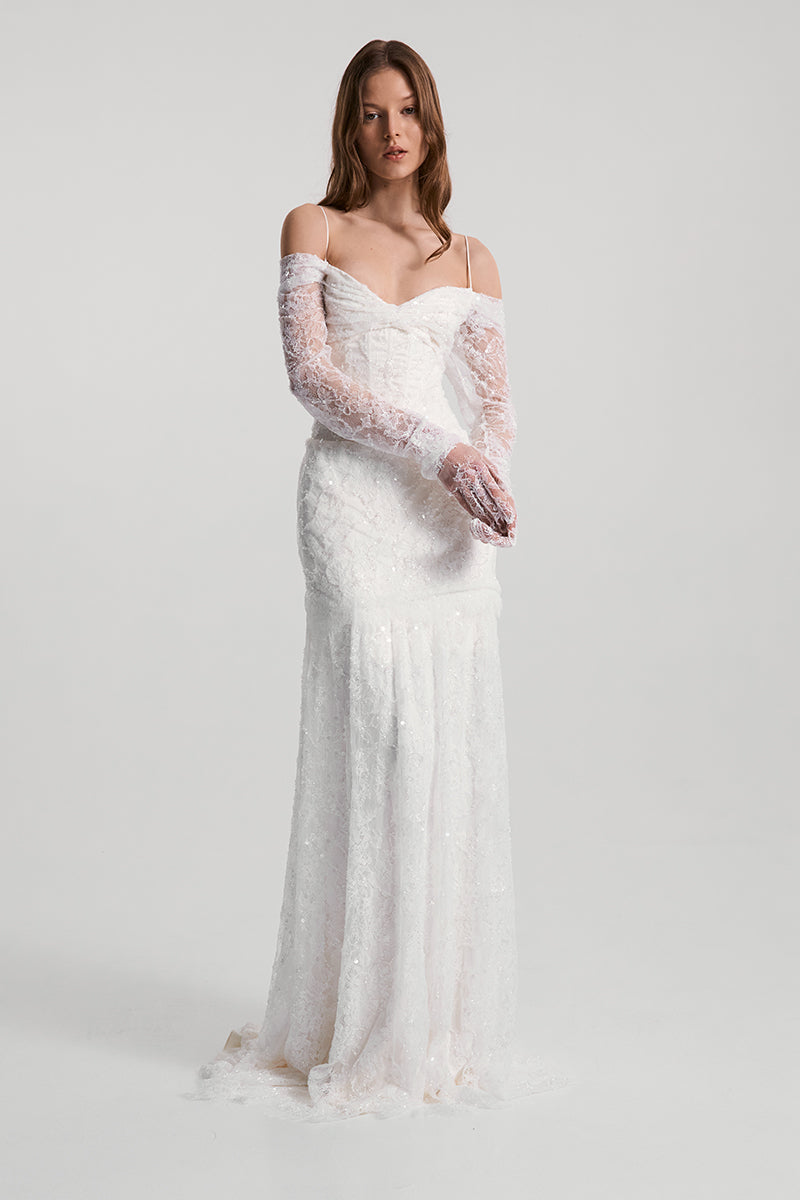 CELESTA DRESS SATIN IN WHITE - CULT MIA