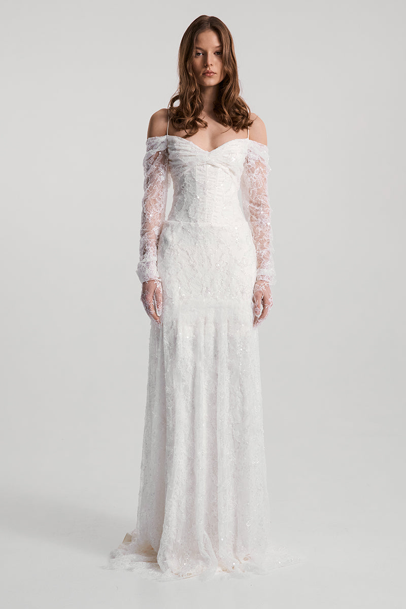 CELESTA DRESS SATIN IN WHITE - CULT MIA